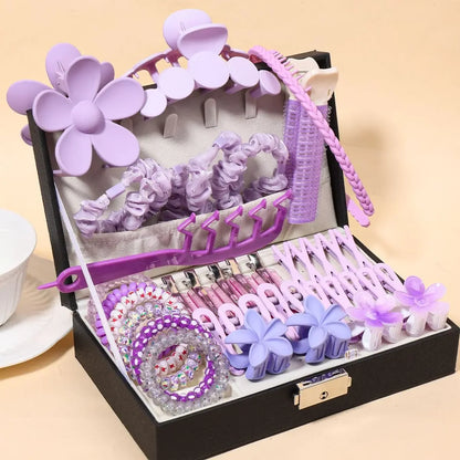 1150-Pcs Hair Clip Pearl Shark Fin Hair Grips Elastic Band Seamless Hair Bands Hair Ties Hair Accessories Gift Box Set.