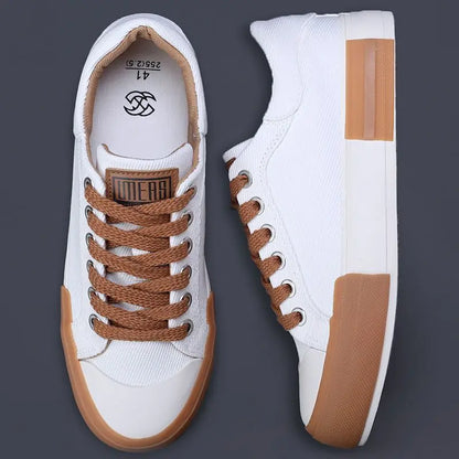 Men Canvas Shoes Casual Lace Up Sneakers Summer Fashion Breathable Vulcanize Shoes Rubber Flats Outdoor Autumn Casual Man Shoes.