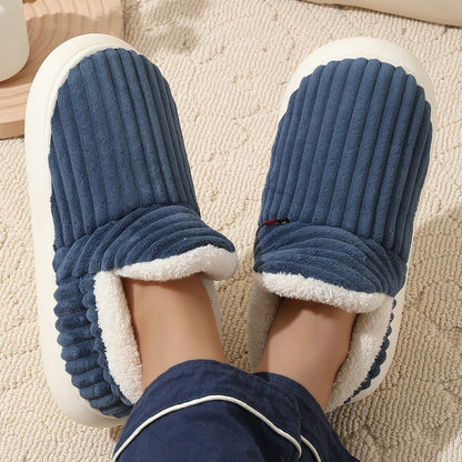 Bebealy New Winter Men Slippers Warm Cotton Shoes Men Indoor Fluffy Fuzzy Men Boots Outdoor Nonslip House Ankle Boots Shoes Men.