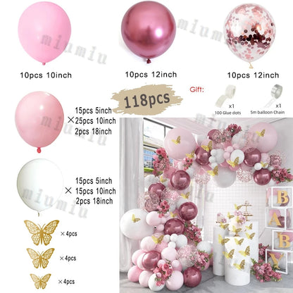 Macaron Rosa Ballon Girlande Bogen Kit Hochzeit Geburtstag Party Dekor Kinder Roségold Latex Ballons Babyparty Dekorationen Kette