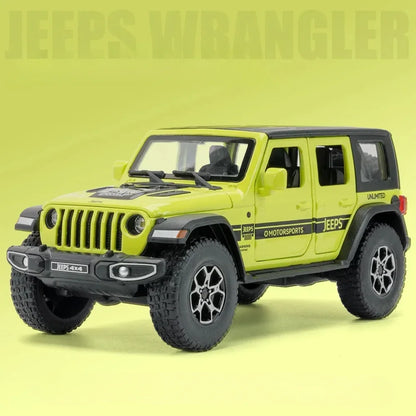 1:32 Jeep Wrangler Rubicon Off-road car Alloy Model Car Toy Diecasts Metal Casting Sound and Light Car Toys For Children Vehicle.