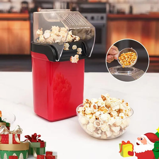 Electric Portable Popcorn Maker Fully Automatic Home Popcorn Popper Hot Air Popcorn Machine Healthy No Oil Mini Popcorn Maker.