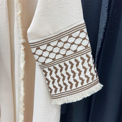 Autumn New Ramadan Open Embroidery Tassel Pink Kimono Abaya Dubai Luxury Muslim Islam Kaftan Dress Abayas Women Kebaya Caftan.