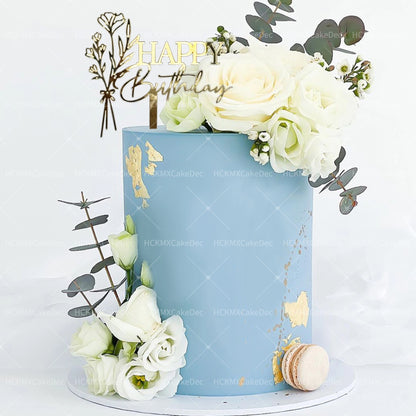 Ins Gold Alles Gute zum Geburtstag Kuchen Topper Geburtstag Mädchen Acryl Geburtstag Party Kuchen Topper Geschenk Dessert Dekoration.