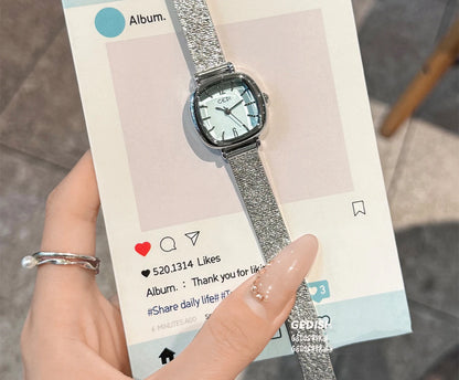 GEDI Golden Watch Light Luxury Quartz Stainless Steel Watch Casual Fashion Dress Temperament Waterproof Women's Wristwatches.