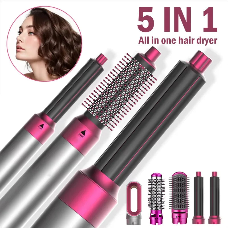 Professional 5-in-1 Hair Dryer Electric Hair Brush For Dyson Airwrap Automatic Hair Curler Straightener Hot Air Comb Home Use.