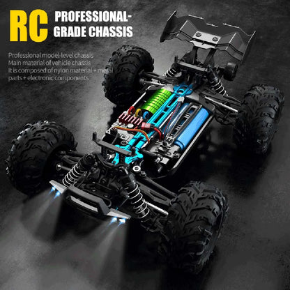 Teeggi 16101 /16102 PRO 1:16 High Speed RC Car With LED Light Drift 70KM/H 4WD RC Off-Road Car Monster Truck Toy For Kid Gifts.