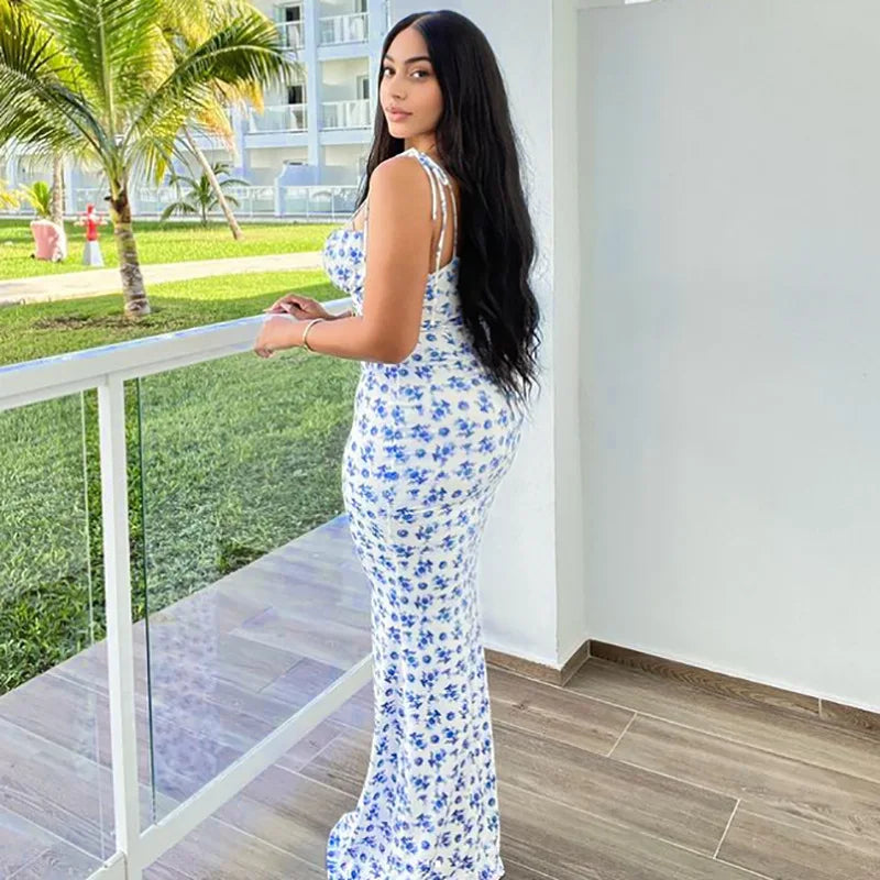 Hawthaw Frauen elegante Abend Streetwear Urlaub Bodycon langes Kleid 2024 Sommerkleid ung Großhandel Artikel für Geschäft d248395g.