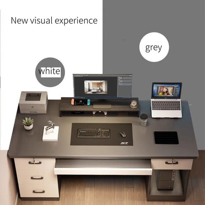 Desktop-Computertisch mit Schubladen für Heimlernen, Schreiben und Büromöbel. Großer Schreibtisch für den Schreibtisch