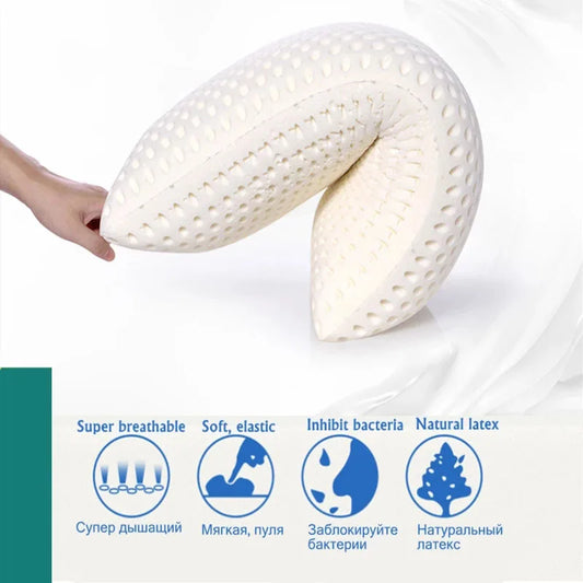 100% Natural Latex Sleeping Bed Pillow Luxury Pillow for Side Back and Stomach Sleepers Orthopedic Pillows Cervical Health Care.