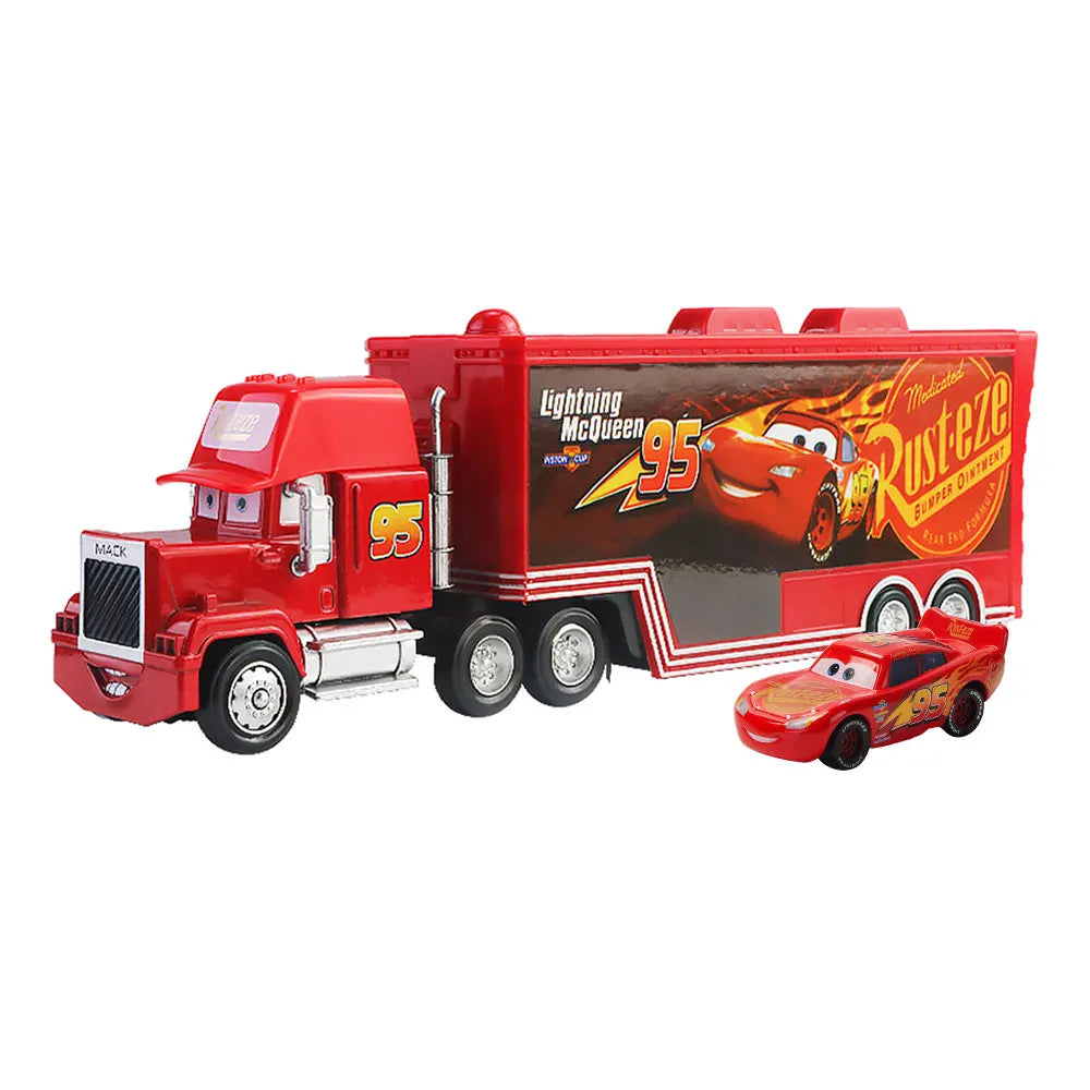 Disney Pixar Cars 2 3 Lightning McQueen Mack Uncle Jackson Storm Car Truck 1:55 Diecast Vehicle Metal Toys Gift for Children