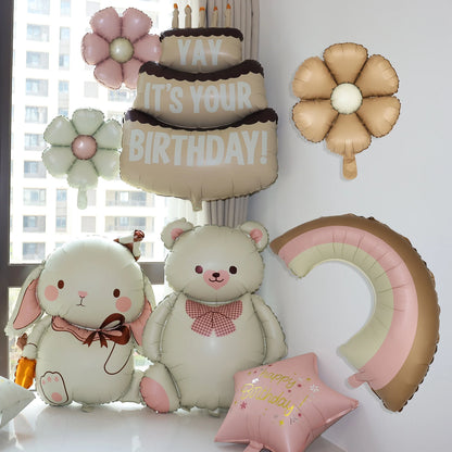 Matte 3D Herz Liebe dich Bär Aluminium Folie Ballon Hochzeit Dekoration Geschenke Schleife Stern Gänseblümchen Regenbogen Alles Gute zum Geburtstag Party Ballon.