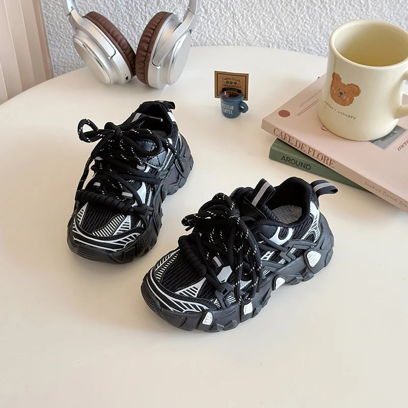 Kids Sneakers for Girls 2025 New Toddlers Causal Shoes Spring Autumn Chunky Versatile Children School Basketball Shoes Non-slip.