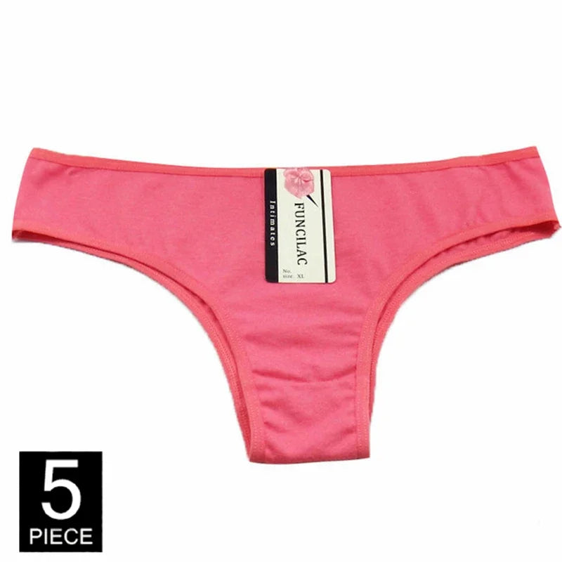 Women Underwear Cotton Sexy Everyday Ladies Girls Panties Plus Size Briefs Intimates Lingerie Knickers 5 Pcs/set.