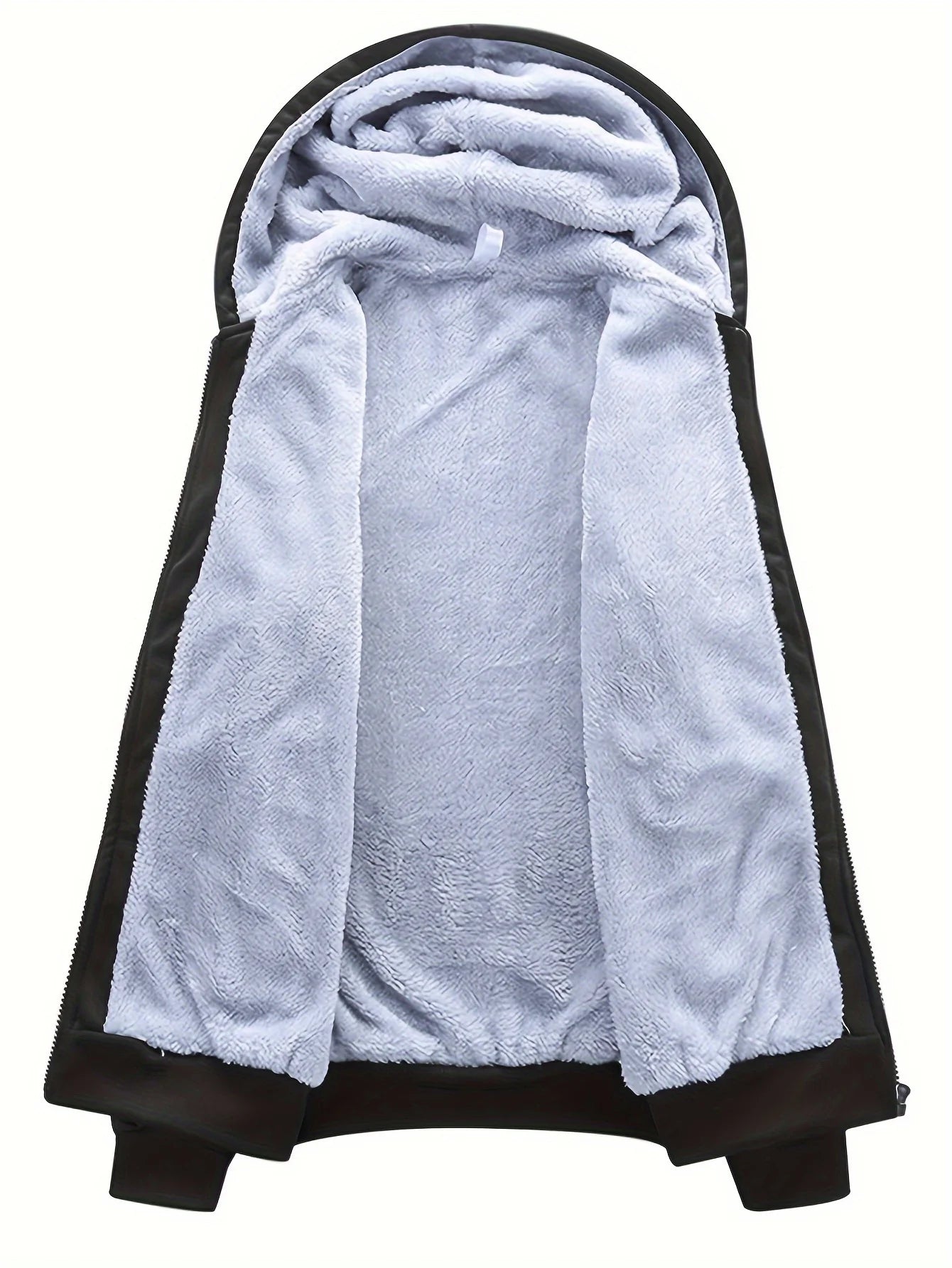 Men's winter thickened  jacket with hood for outdoor sports Suit leisure running fitness warmth two-piece set.