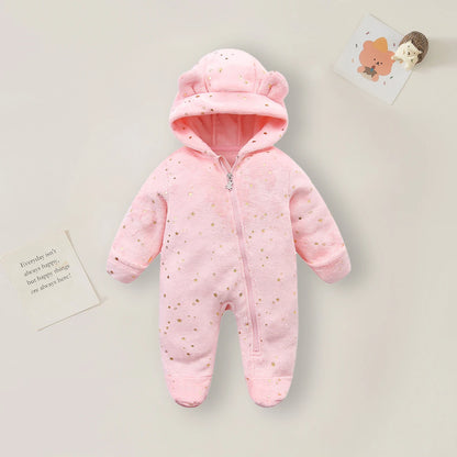 AYNIGIELL 0-12M Cartoon Neugeborenen Body Warme RompersSoft Neugeborenen Baby Kleidung Flanell Herbst Winter Baby Jungen Mädchen Overall.