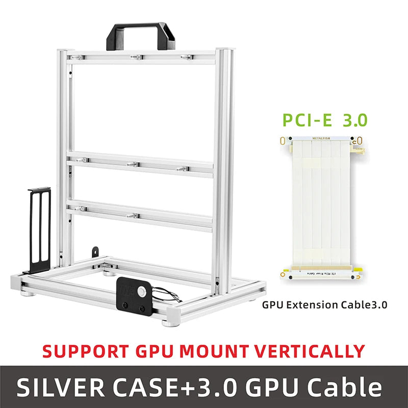 METALFISH BlockCase Aluminum Open Frame Case Support ATX/M-ATX Mainboard GPU Mount Horizontally 240 Water Cooler Gaming Cabinet