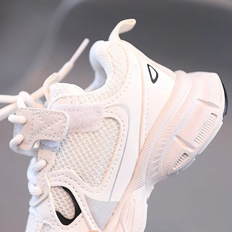 Spring and Autumn Children Sports Shoes Unisex Kids Sneakers Mesh Upper Breathable Basketball Shoes Tennis Casual Flats Footwear.