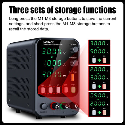 NANKADF DC laboratory power supply 30V 10A bench power supply encoder regulates voltage and current Dual input voltage 220V/110V