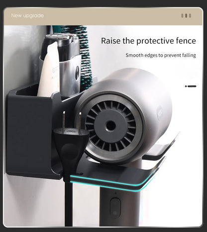 Haartrockner-Halter, Wandmontage, Wandtrockner-Wiege, weiß, schwarz, grau, Haartrockner, Föhn-Organizer für Badezimmer, Badezimmer, Regale