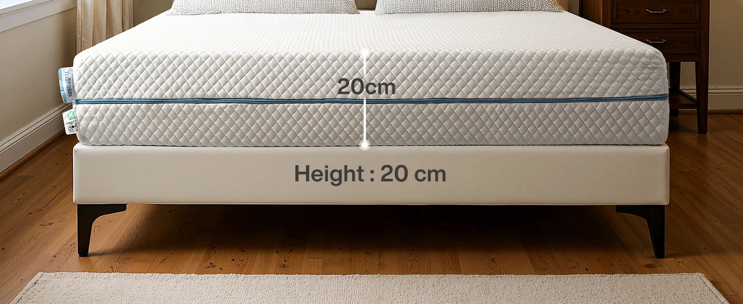 Tribesigns-Matratze, Kalschaummatratze, 90 x 200 cm, mittelfeste 7-Zonen-H3-Matratze mit atmungsaktivem, waschbarem Bezug, 20 cm hoch,