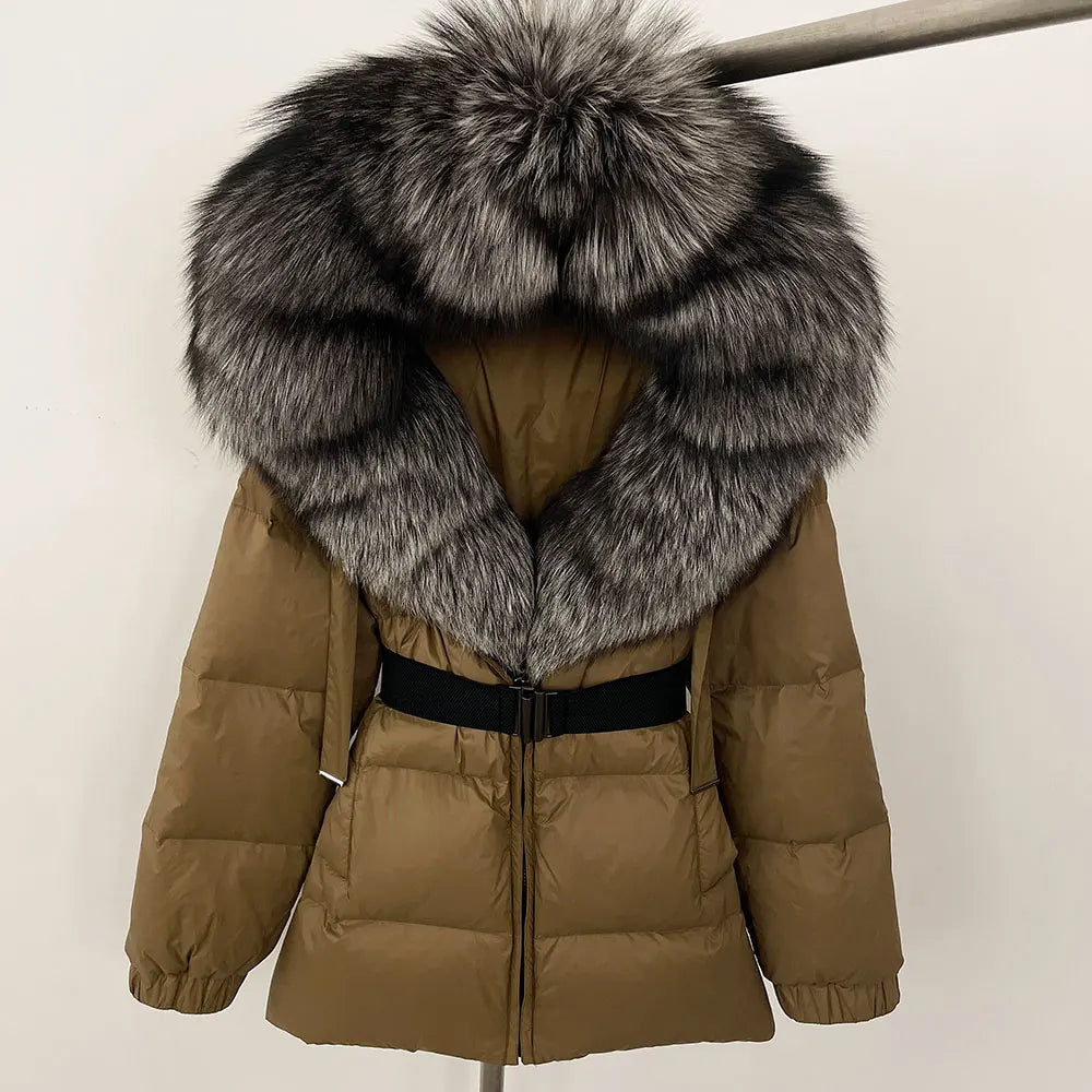 OFTBUY 2025 Winter Kleidung Puffer Jacke Frauen Echt Fox Pelz Mit Kapuze Dicke Warme 90% Weiße Ente Unten Mantel Weibliche Parkas wasserdicht