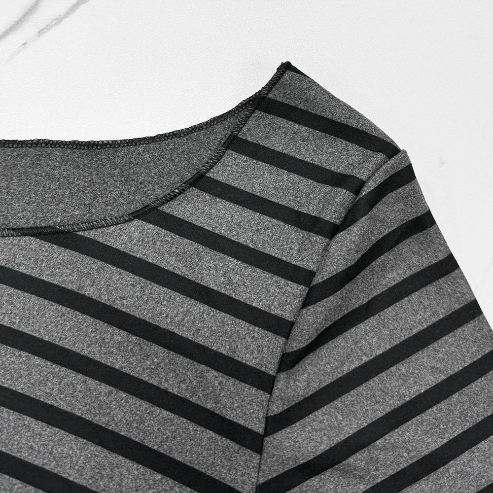 Spring Fall Women's New Japanese Basic Models Slim Long-Sleeved Striped t-Shirt Strapless Korean Street Style y2k Thin Tops.