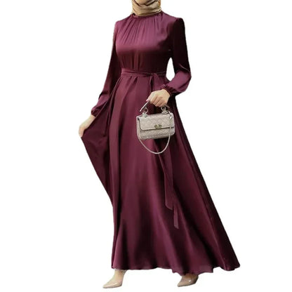 Muslim Maxi Dresses for Women Arabian Simple Loose Solid Elegant Dubai Turkey Islamic Temperament Muslim Plain Abayas for Women.