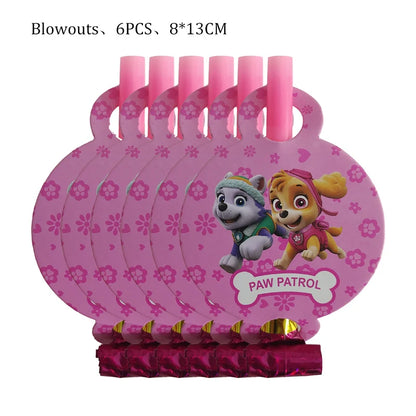 Paw Patrol Rosa Geburtstag Skye Thema Party Dekorationen Geschirr Set Pappteller Tassen Servietten Für Kind Party Liefert Spielzeug Geschenke.