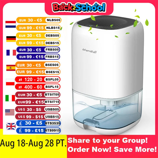 1000ML Air Dehumidifier for Bedroom Home Appliances with Air Filter  280 sq. ft Mini Portable Utral Quiet Auto Shut Off  Closet.