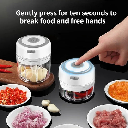100ML/250ML Mini Electric Garlic Chopper USB Meat Grinder Garlic Masher Machine Sturdy Durable Crushed Ginger Vegetable Crusher.