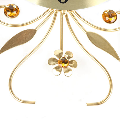 13,62 Zoll große Metall-Wanduhr, Gold, moderne Wanduhr ohne Ticking-Lärm, batteriebetrieben, dekorativ für Wohnzimmer