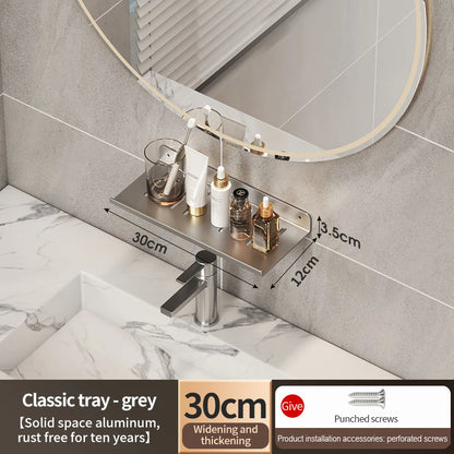 Badezimmerregal aus Aluminium, Badezimmerregal, WC-Lagerregal, WC- und Küchenregal, zum Aufhängen an der Wand, stanzfreies Regal