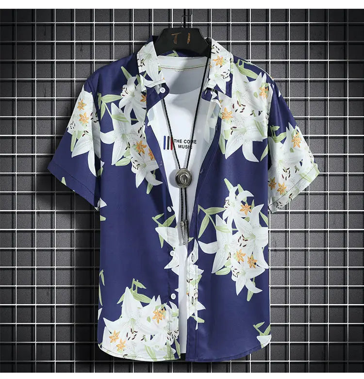Beach Clothes For Men 2 Piece Set Quick Dry Hawaiian Shirt and Shorts Set Men Fashion Clothing Printing Casual Outfits Summer.