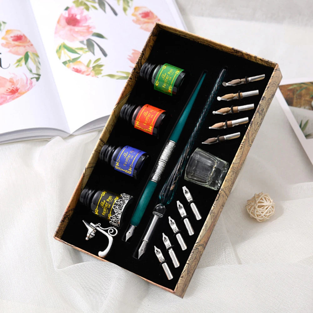 Dip Pen Füllfederhalter Stern Sternenhimmel Glas Kalligraphie Tintenstift Briefpapier Geschenk.