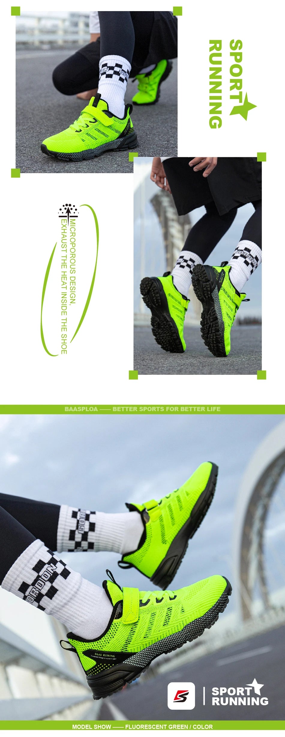 Baasploa Children Running Shoes Fashion Lightweight Boys Sport Sneakers Breathable Mesh Tenis School Shoes for Boys Kids Sneaker.