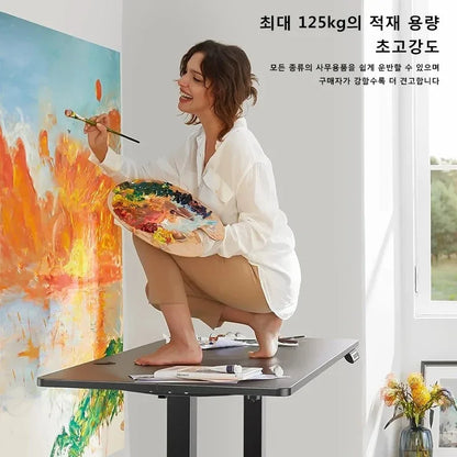 Höhenverstellbarer Schreibtisch mit Bewegung, elektrisch, zum Sitzen und Aufstehen, Computertisch, moderner, anhebbarer, motorisierter Gaming-Desktop, Heimbüro-Schreibtische