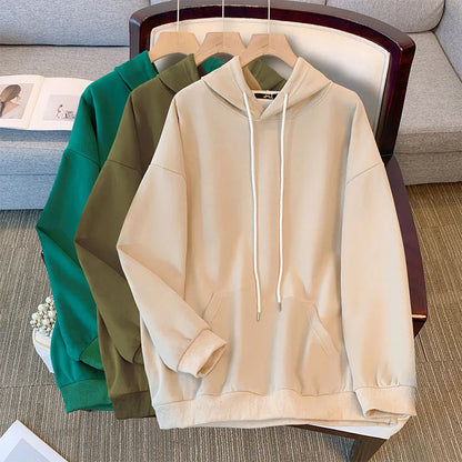 Plus Size Damen-Büste, 160 Herbst-Winter-Kapuzen-Sweatshirt, neun Farben, lockeres Langarm-Top, Lare-Größe 6XL, 7XL, 8XL, 9XL, 150 kg.