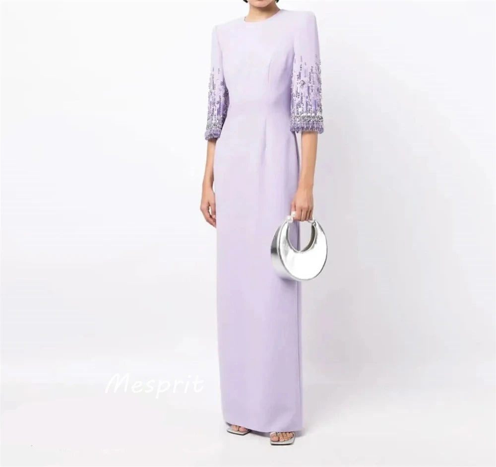 Maßgeschneiderte Ball Mesprit Exquisiter formeller Abend O-Ausschnitt A-Linie Perlen Pailletten S Maßgeschneiderte Anlasskleider Abschlussball Saudi-Arabien.