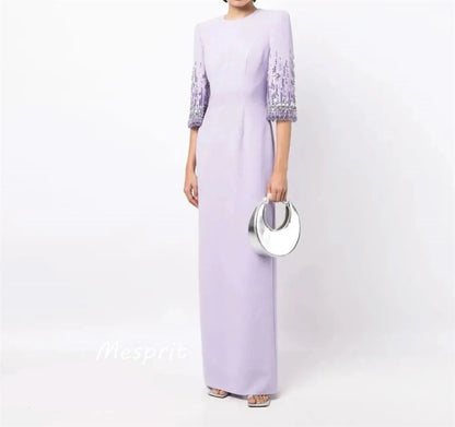 Maßgeschneiderte Ball Mesprit Exquisiter formeller Abend O-Ausschnitt A-Linie Perlen Pailletten S Maßgeschneiderte Anlasskleider Abschlussball Saudi-Arabien.