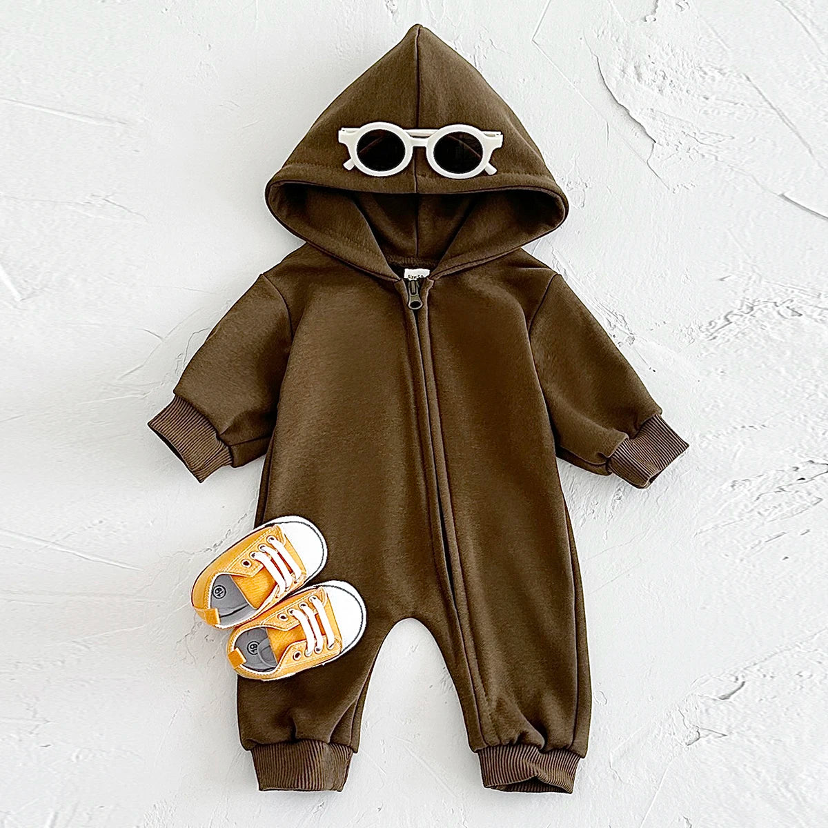 Baby Body suits einteilige Kapuze Reiß verschluss Overall dicke Neugeborene Baby kleidung Baby Boy bequeme warme Mädchen Baby kleidung Stram pler.