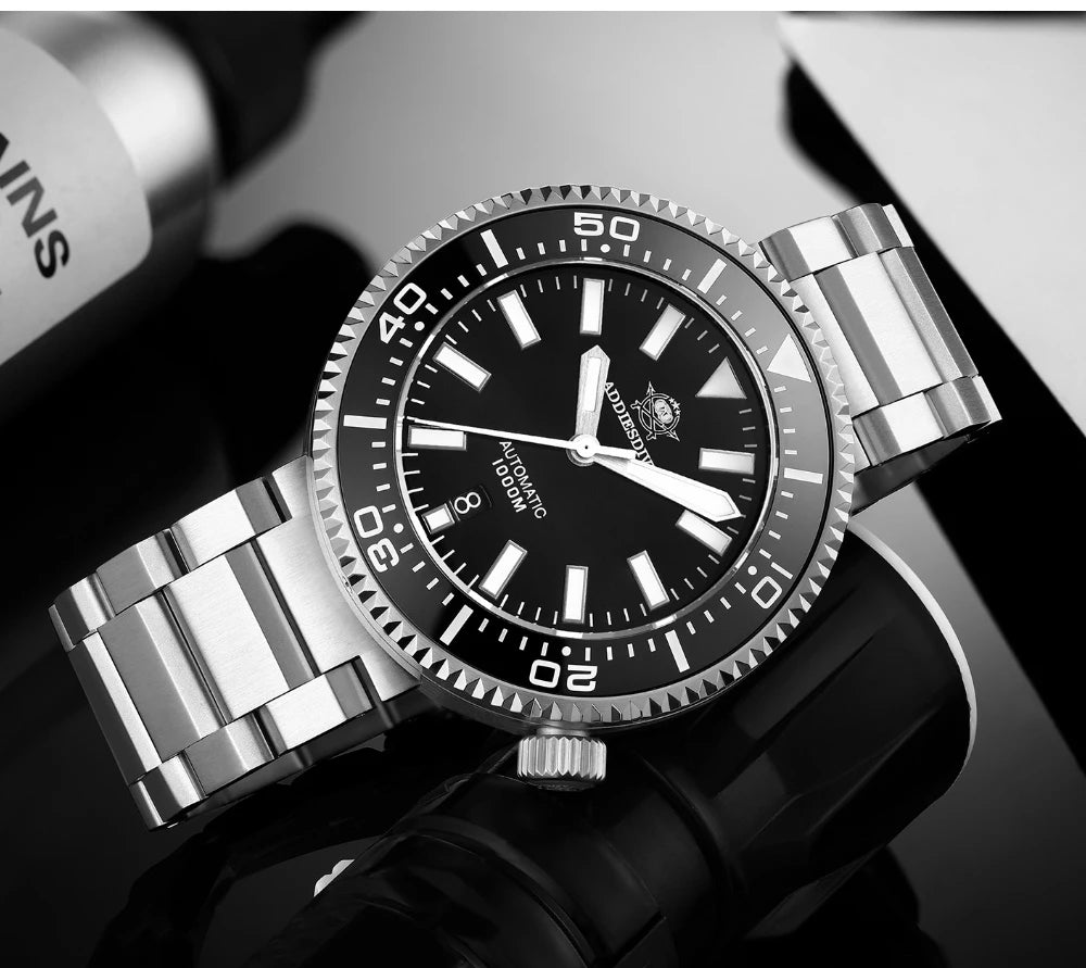ADDIESDIVE Men's Diver's Watches 1000m Sapphire Glass Super Luminous Calendar NH35A Automatic Mechanical Wristwatch Luxury Watch