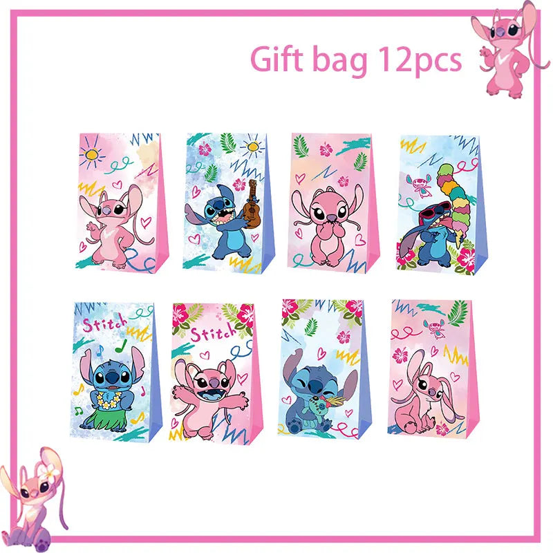 Disney Rosa Stich Geburtstag Party Dekorationen Geschirr Set Tischdecke Hintergrund Banner Für Kinder Geburtstag Dekorationen Lieferungen