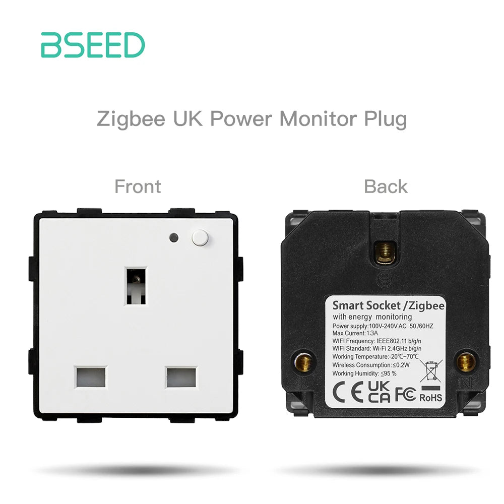 BSEED Zigbee EU/FR/UK/Universal Smart Steckdose Stecker Funktion Teile Mit Power Monitor Glas Rahmen DIY Teile Kostenlose Kombinieren.
