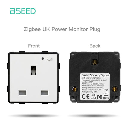 BSEED Zigbee EU/FR/UK/Universal Smart Steckdose Stecker Funktion Teile Mit Power Monitor Glas Rahmen DIY Teile Kostenlose Kombinieren.
