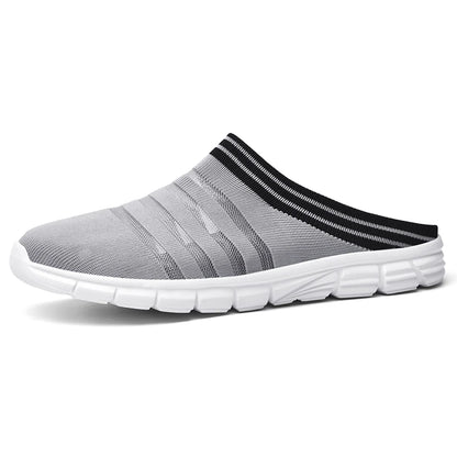 New large size men's casual sneakers fashion outdoor walking men's half slippers mesh surface breathable men's sneakers