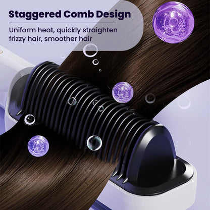 1Pcs curling and straightening dual-purpose straightener for quick heating, adjustable temperature suitable for wet and dry hair.