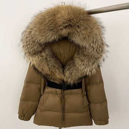 OFTBUY 2025 Winter Kleidung Puffer Jacke Frauen Echt Fox Pelz Mit Kapuze Dicke Warme 90% Weiße Ente Unten Mantel Weibliche Parkas wasserdicht