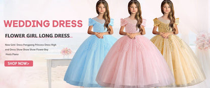 Neues Mädchenkleid, zweiteiliges Set, 3–10 Jahre alt, wunderschönes Weihnachts-Performance-Kleid, Herbst-Party-Abschlussballkleid für Mädchen