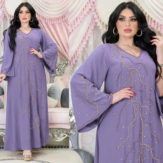 Kaftan Eid elegante muslimische Frauen Kleid Ramadan Party Dubai Abaya Truthahn Islam lange Abendkleider Musulmane elegante Vestidos